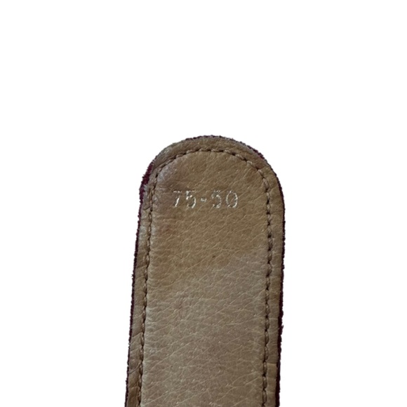 Vintage Genuine GUCCI Plum Suede Belt With Gold G Logo Buckle 75 30 main image 6
